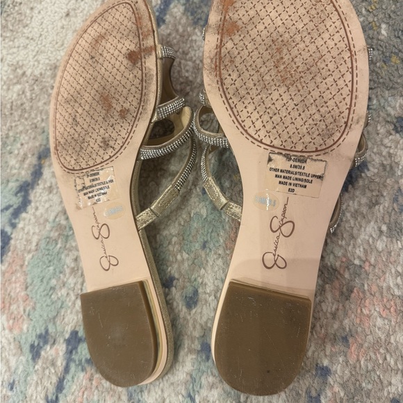 Jessica Simpson Gold Rhinestone Sandals - Picture 6 of 6